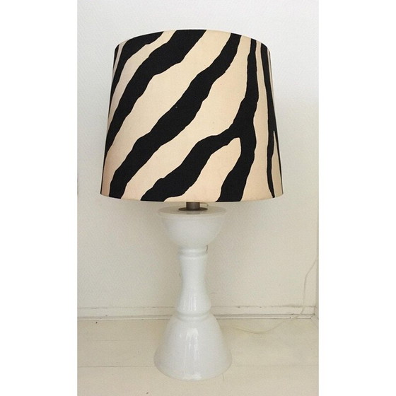 Image 1 of Lampe vintage avec base en verre blanc par Ingo Maurer pour Design M, Allemagne 1960