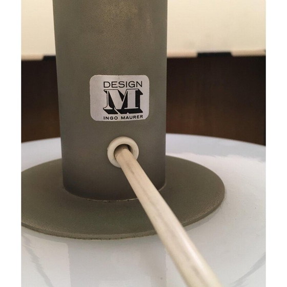 Image 1 of Lampe vintage avec base en verre blanc par Ingo Maurer pour Design M, Allemagne 1960
