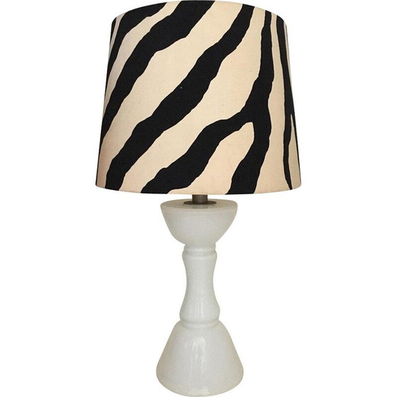 Image 1 of Lampe vintage avec base en verre blanc par Ingo Maurer pour Design M, Allemagne 1960