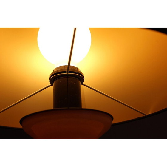 Image 1 of Lampe vintage en verre de Murano et métal laqué, Italie 1950