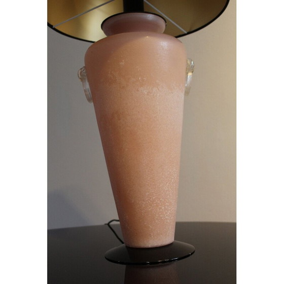 Image 1 of Lampe vintage en verre de Murano et métal laqué, Italie 1950