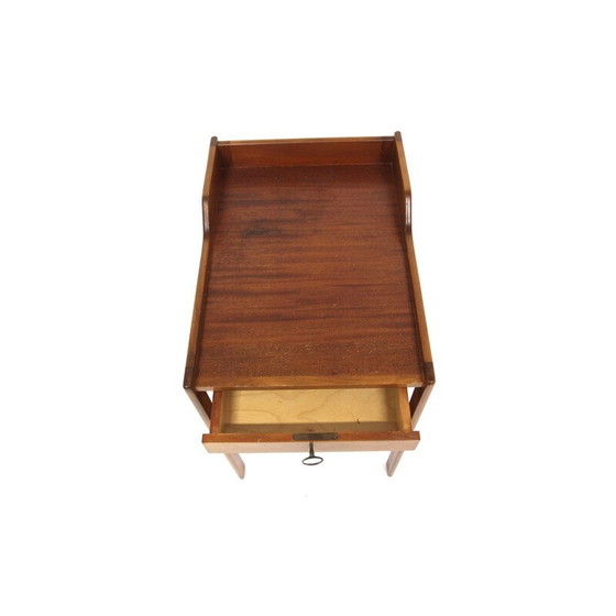 Image 1 of Table de chevet vintage en acajou et métal, Suède 1950