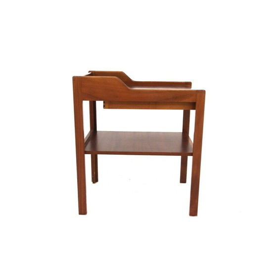 Image 1 of Table de chevet vintage en acajou et métal, Suède 1950