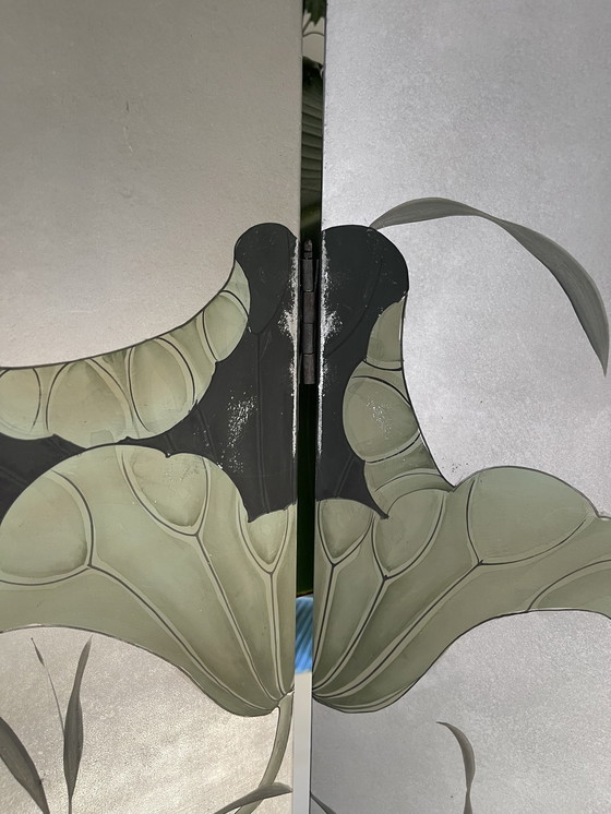 Image 1 of Paravent vintage japonais peint à la main / Séparateur de pièce