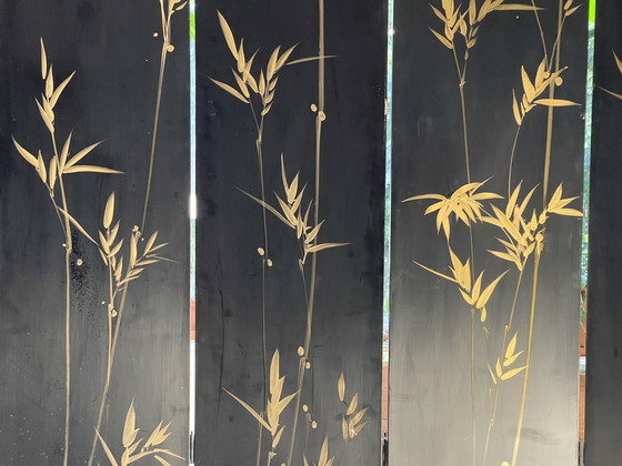 Image 1 of Paravent vintage japonais peint à la main / Séparateur de pièce