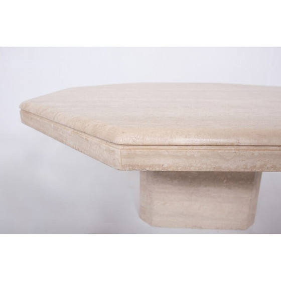 Image 1 of Table basse octogonale en travertin, 1970