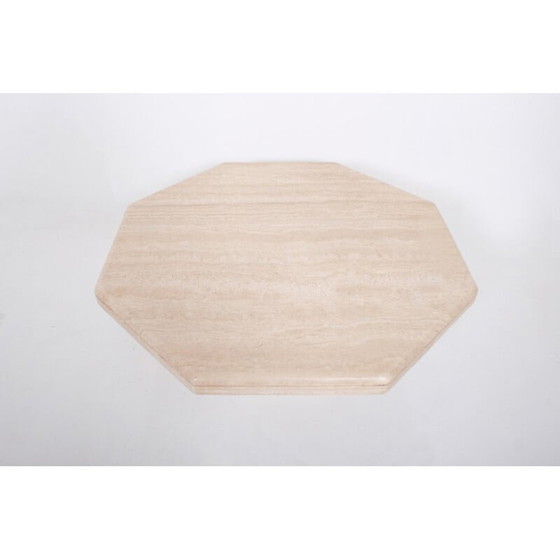 Image 1 of Table basse octogonale en travertin, 1970