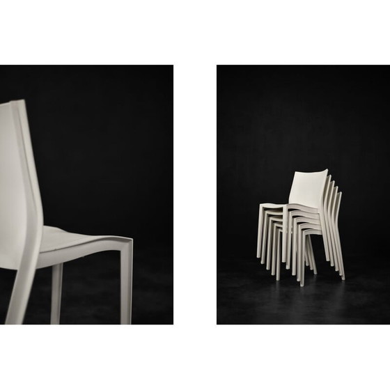 Image 1 of Ensemble de 5 chaises françaises vintage en plastique blanc Slick Slick par Philippe Starck pour Xo Design, 1999