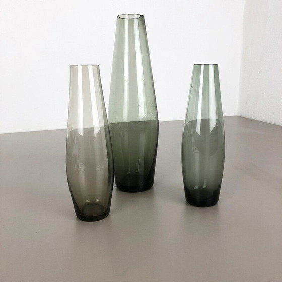 Image 1 of Ensemble de 3 vases vintage en turmaline par Wilhelm Wagenfeld pour le Wmf, Allemagne 1960