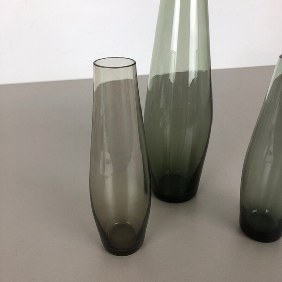 Image 1 of Ensemble de 3 vases vintage en turmaline par Wilhelm Wagenfeld pour le Wmf, Allemagne 1960