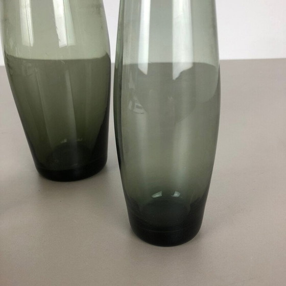Image 1 of Ensemble de 3 vases vintage en turmaline par Wilhelm Wagenfeld pour le Wmf, Allemagne 1960