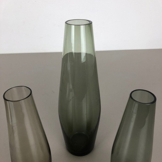 Image 1 of Ensemble de 3 vases vintage en turmaline par Wilhelm Wagenfeld pour le Wmf, Allemagne 1960
