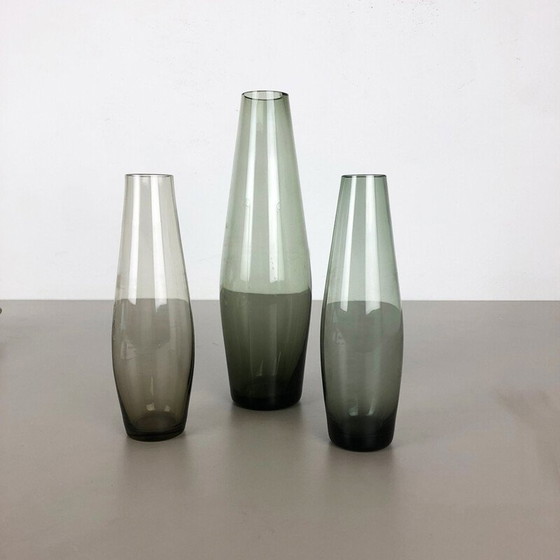 Image 1 of Ensemble de 3 vases vintage en turmaline par Wilhelm Wagenfeld pour le Wmf, Allemagne 1960