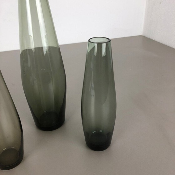 Image 1 of Ensemble de 3 vases vintage en turmaline par Wilhelm Wagenfeld pour le Wmf, Allemagne 1960