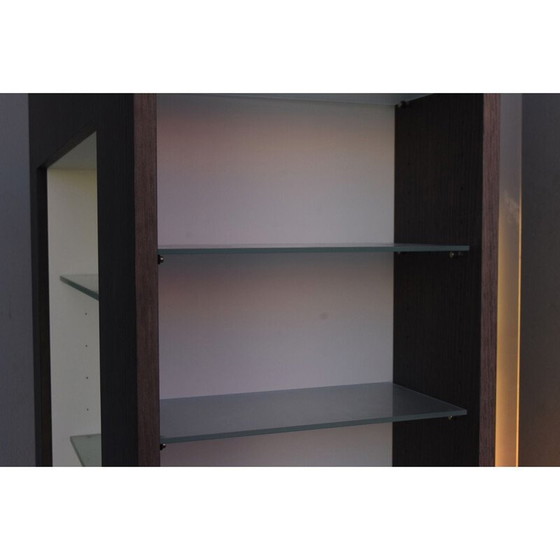 Image 1 of Vitrine électrifiée vintage en bois laqué noir pour Acerbis
