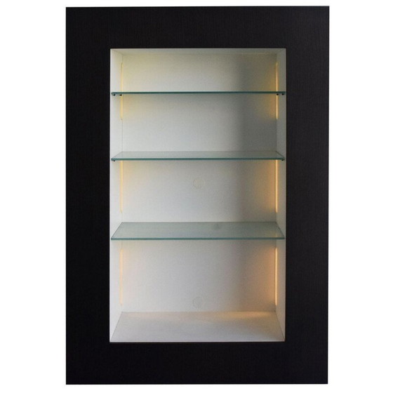 Image 1 of Vitrine électrifiée vintage en bois laqué noir pour Acerbis