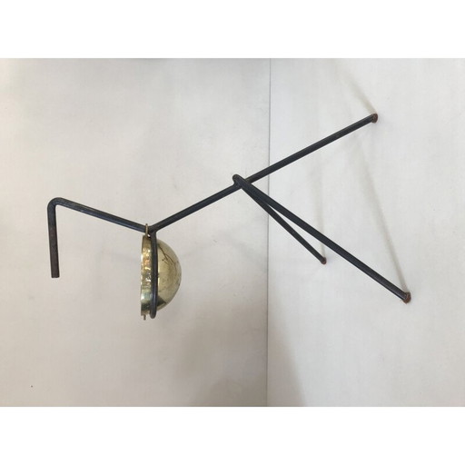 Cendrier vintage, forme zoomorphe, métal et laiton, 1950