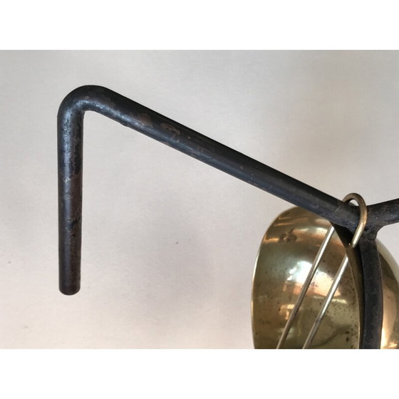 Image 1 of Cendrier vintage, forme zoomorphe, métal et laiton, 1950