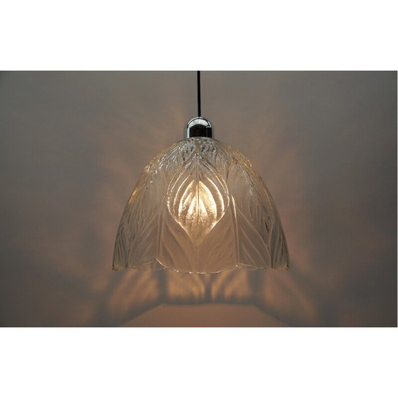 Image 1 of Plafonnier vintage en verre en forme de feuille par Peill et Putzler, 1960