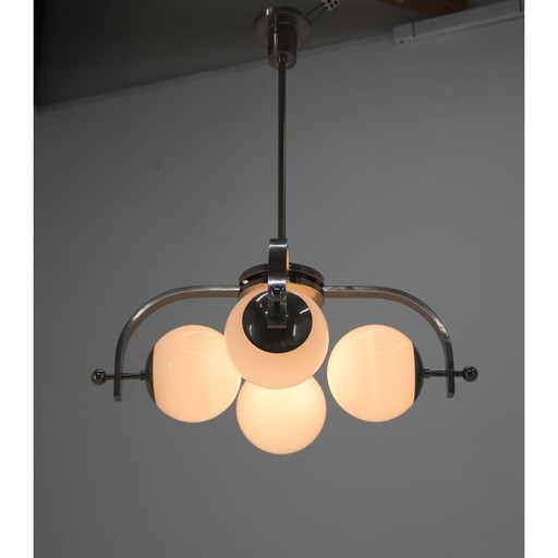 Lustre vintage Bauhaus à 4 flammes, années 1930