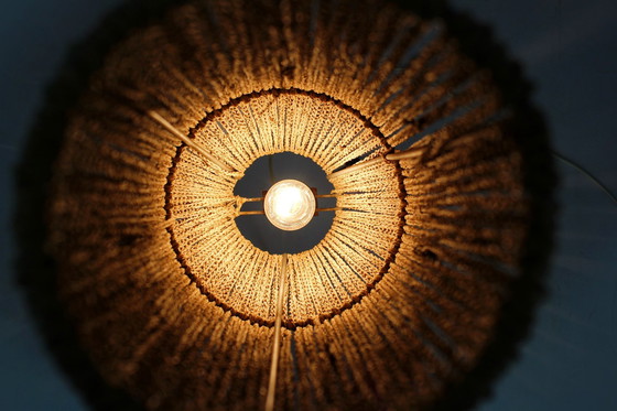 Image 1 of Lampadaire fusée de l'ère spatiale avec une corde tressée, ancienne Tchécoslovaquie, années 1960
