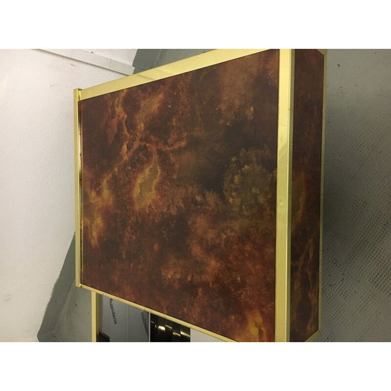 Image 1 of Table basse vintage en formica et laiton par Lancel, France 1970