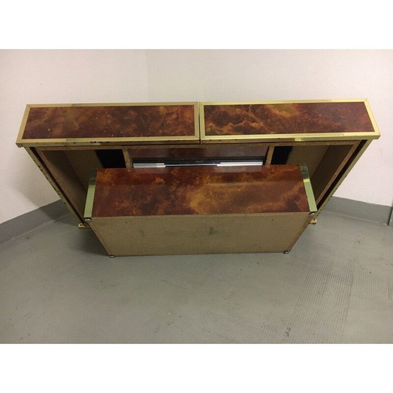 Image 1 of Table basse vintage en formica et laiton par Lancel, France 1970