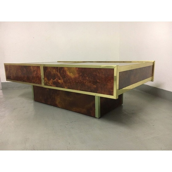 Image 1 of Table basse vintage en formica et laiton par Lancel, France 1970