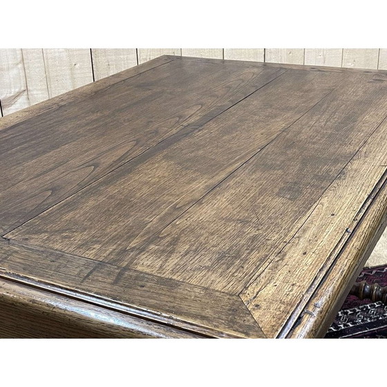 Image 1 of Table de bureau vintage en chêne avec 1 tiroir, 1930