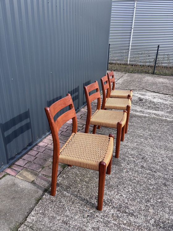 Image 1 of 4 X Chaises Vintage Dining Chairs Teck