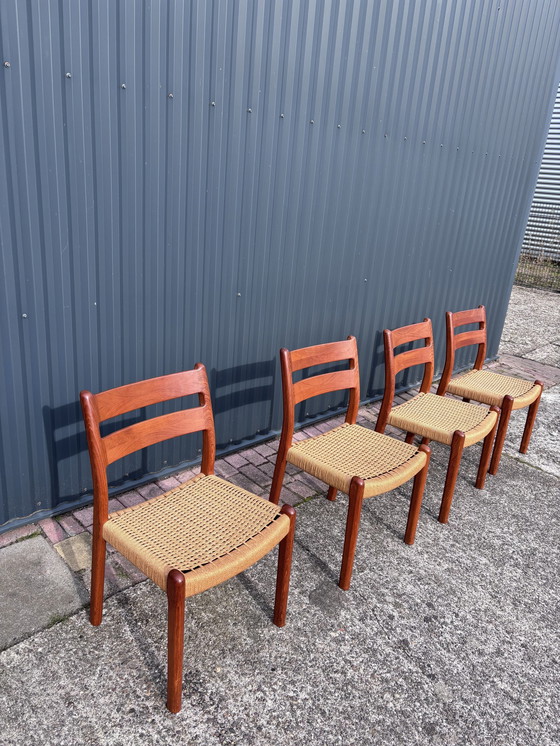 Image 1 of 4 X Chaises Vintage Dining Chairs Teck