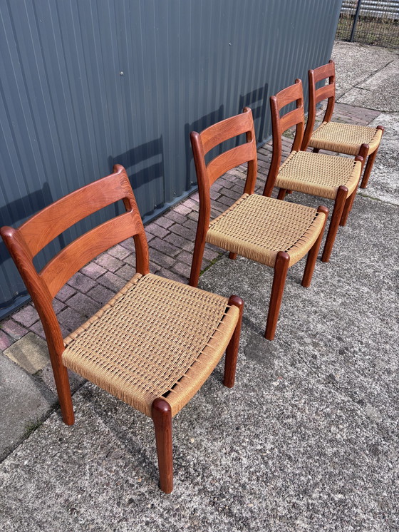 Image 1 of 4 X Chaises Vintage Dining Chairs Teck