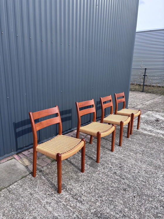 Image 1 of 4 X Chaises Vintage Dining Chairs Teck