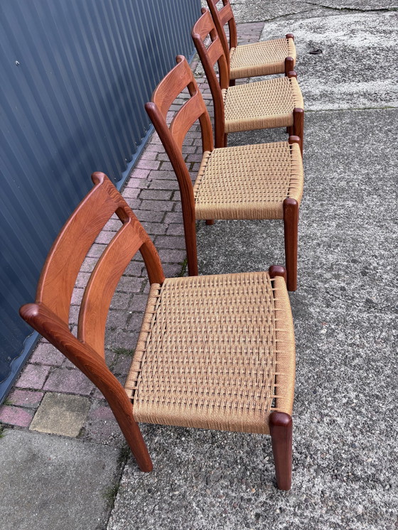 Image 1 of 4 X Chaises Vintage Dining Chairs Teck