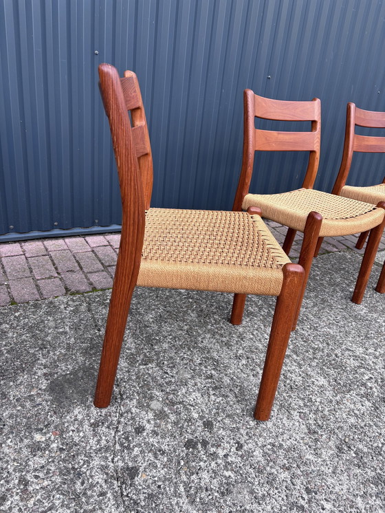 Image 1 of 4 X Chaises Vintage Dining Chairs Teck