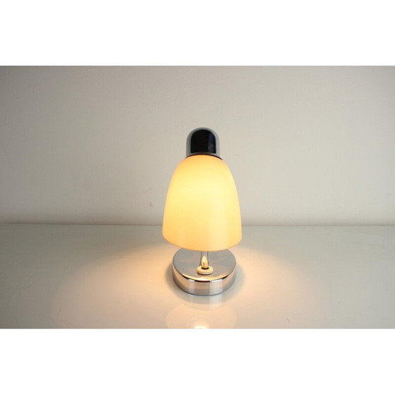 Image 1 of Lampe de table en verre et chrome du milieu du siècle, Tchécoslovaquie, années 1950