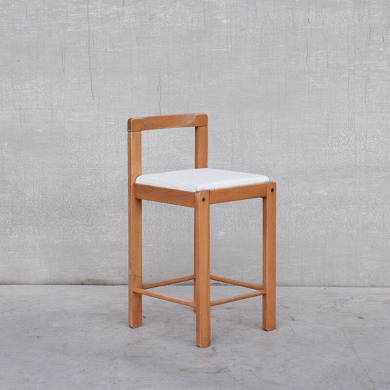 Image 1 of Ensemble de 4 tabourets de bar en bois français du milieu du siècle dernier, 1960