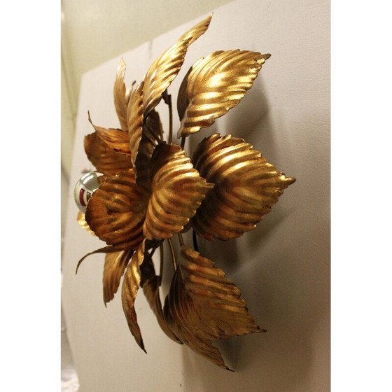 Applique florale vintage en métal doré par Masca, Italie 1966s – Appliques murales (photo 6 of 10)