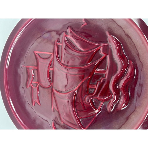 Plat en céramique décoratif vintage pour Niceram, 1950