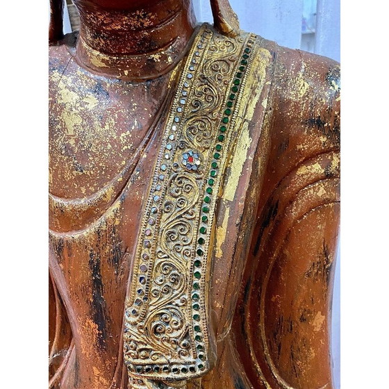 Image 1 of Sculpture vintage Bouddha Mandalay, Birmanie