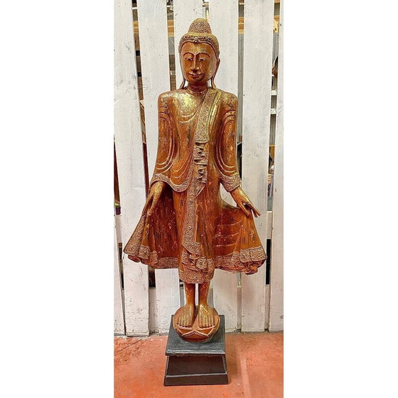 Image 1 of Sculpture vintage Bouddha Mandalay, Birmanie