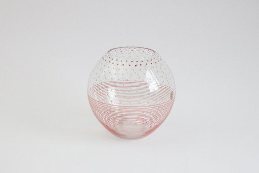 Vase à pois rouges de Karel Heller pour V.G.N, Belgique, années 1930