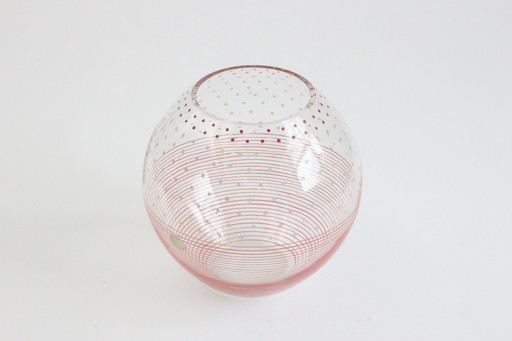 Vase à pois rouges de Karel Heller pour V.G.N, Belgique, années 1930