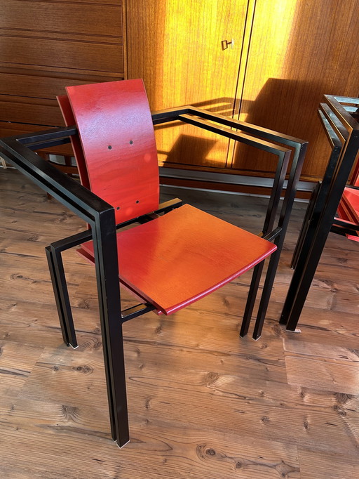 KFF Karl Friedrich Förster Chaises 6 pièces Memphis Postmodern 80s