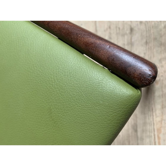 Image 1 of Ensemble de 4 chaises vintage en simili cuir vert