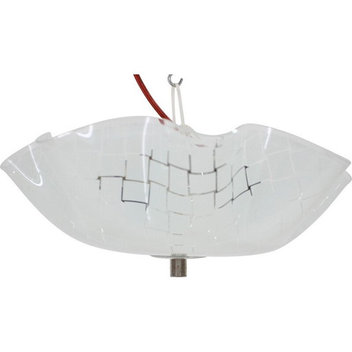 Lampe suspendue vintage en verre, Tchécoslovaquie 1970
