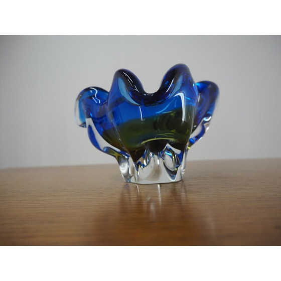 Image 1 of Cendrier vintage en verre d'art par Josef Hospodka pour Chribska Glassworks, 1960s