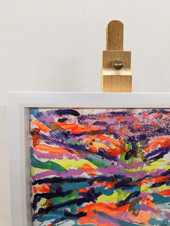 Image 1 of Sidmouth Abstract Seascape Sunset Nigel Waters Peinture originale signée encadrée