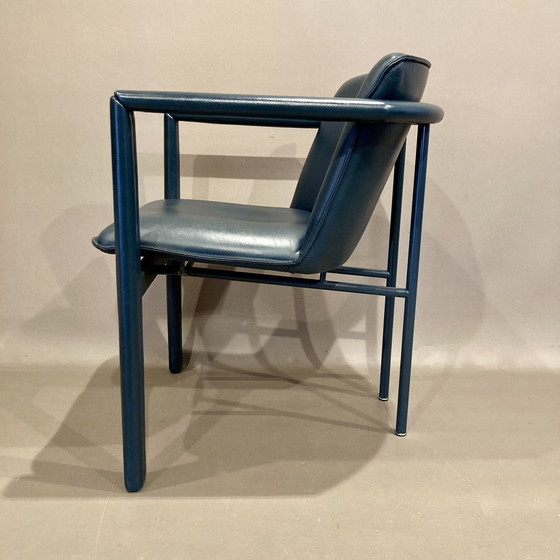 Image 1 of Fauteuil Design Cuir Et Métal "Leolux".