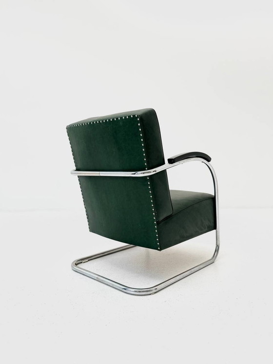 Image 1 of Fauteuil Bauhaus en chrome et cuir de Mücke & Melder, années 1930